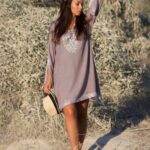 Summer Grey Dress White Boho Tunic Loungewear, Resortwear